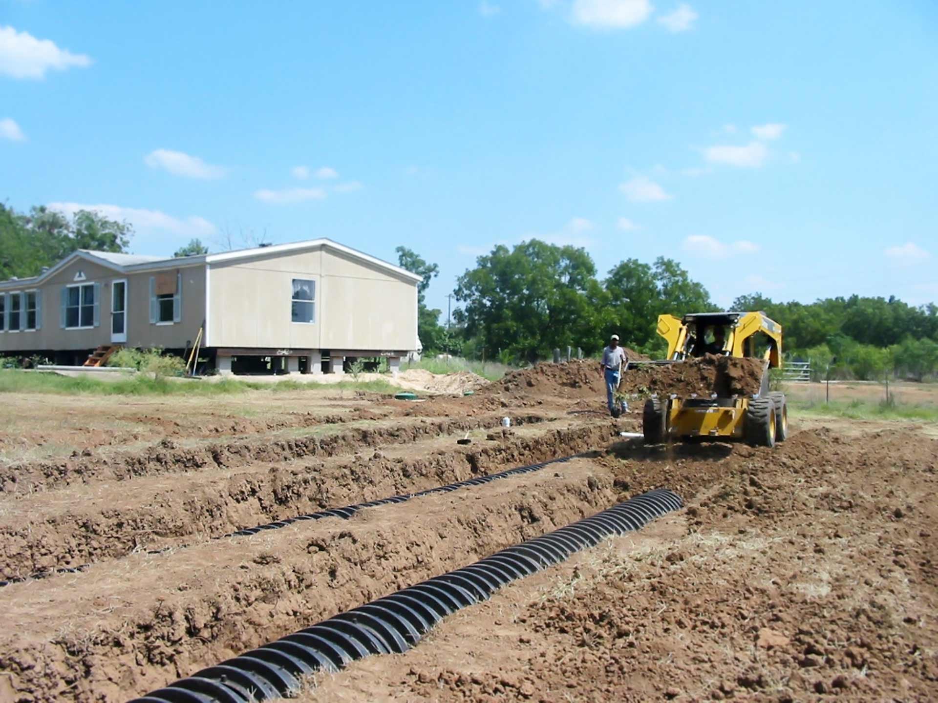 Drain field installation