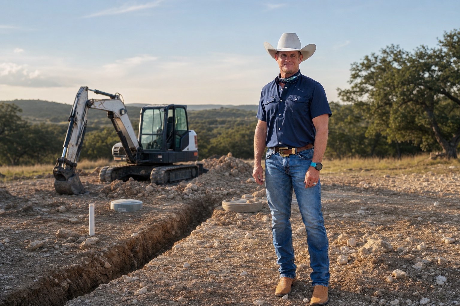 James Kuykendall at a Sunset Construction job site